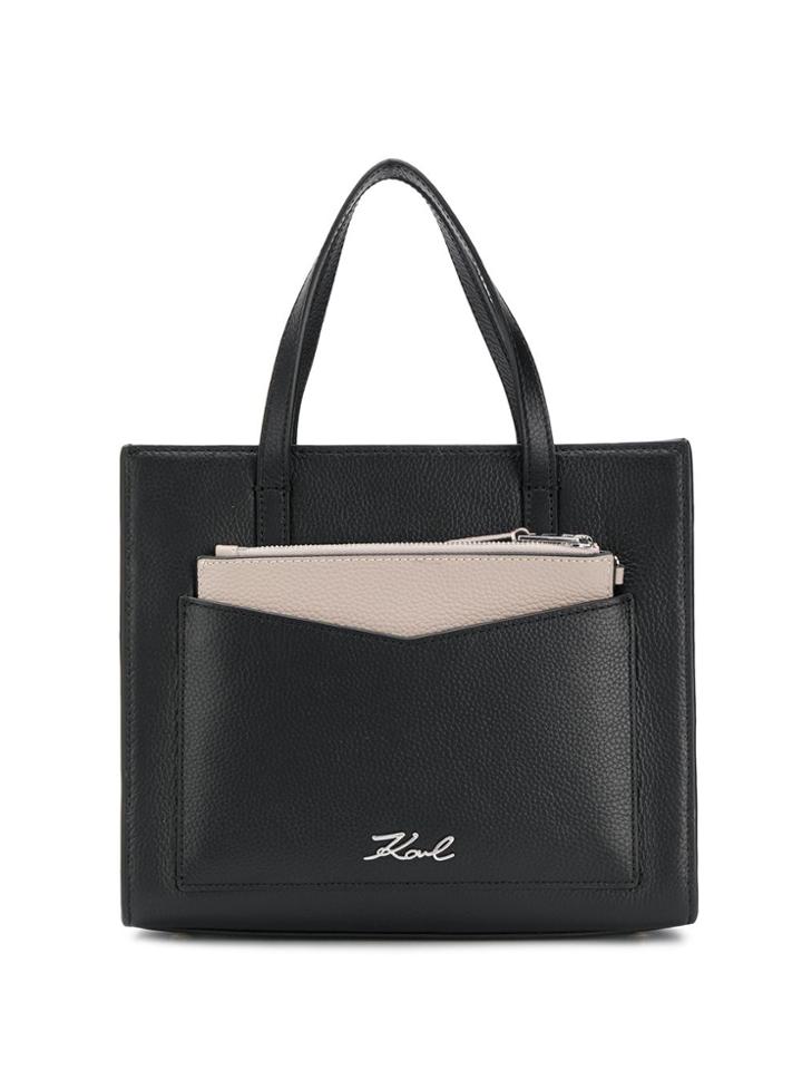 Karl Lagerfeld Small K/pocket Tote - Black