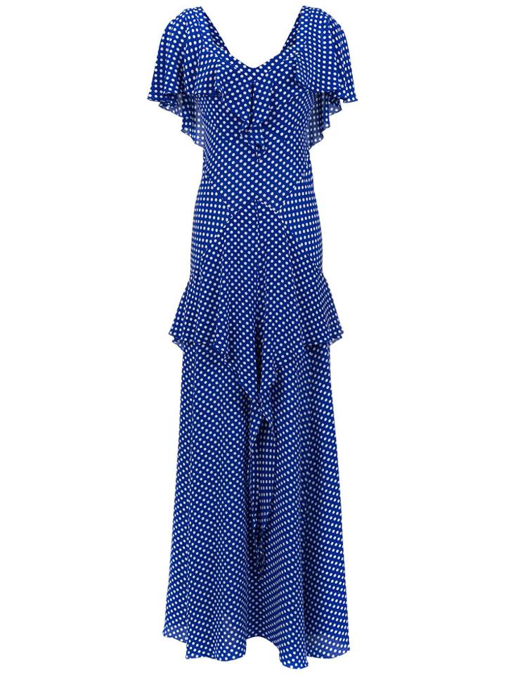 Reinaldo Lourenço Long-length Silk Dress - Blue