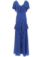 Reinaldo Lourenço Long-length Silk Dress - Blue