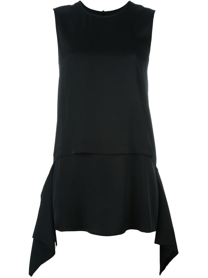 Dkny Layered Tank Top, Women's, Size: Xs, Black, Silk/spandex/elastane