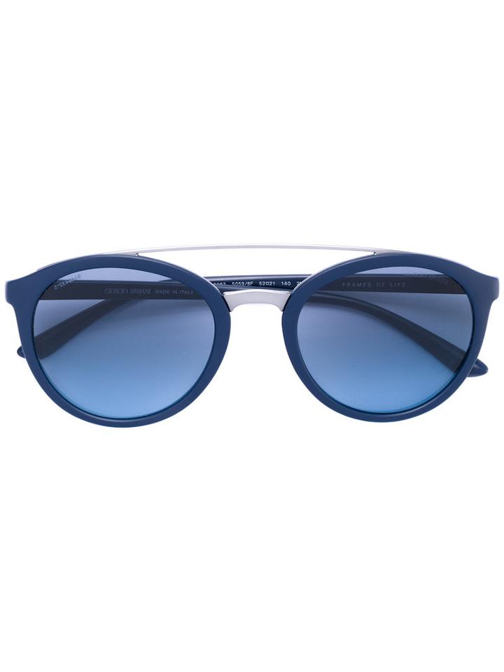 Giorgio Armani - Round Frame Sunglasses - Unisex - Plastic/metal - 52, Blue, Plastic/metal