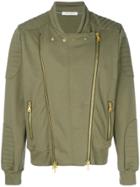 Pierre Balmain Double Zip Bomber Jacket - Green