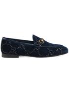 Gucci Gucci Jordaan Gg Velvet Loafer - Blue