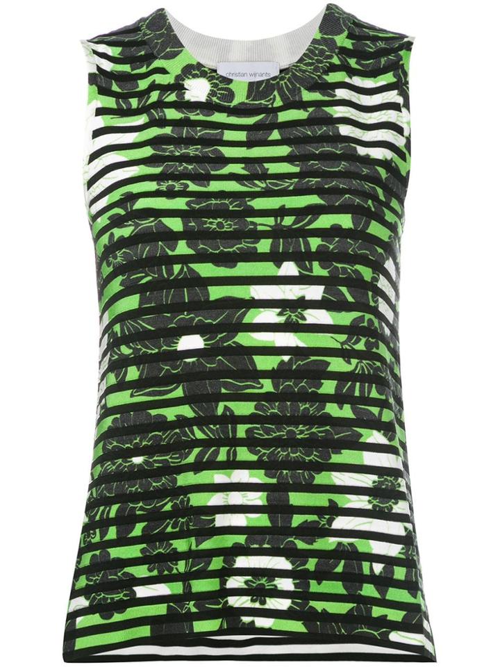 Christian Wijnants Sleeveless Floral Top - Green