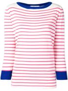 Blugirl Striped Knitted Sweatshirt - White
