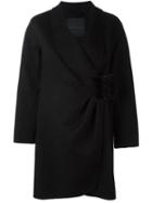 Ermanno Scervino Single Breasted Coat, Women's, Size: 46, Black, Acetate/cupro/angora/virgin Wool
