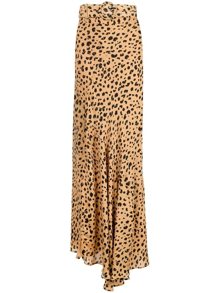 Nicholas Leopard Print Maxi Skirt - Brown