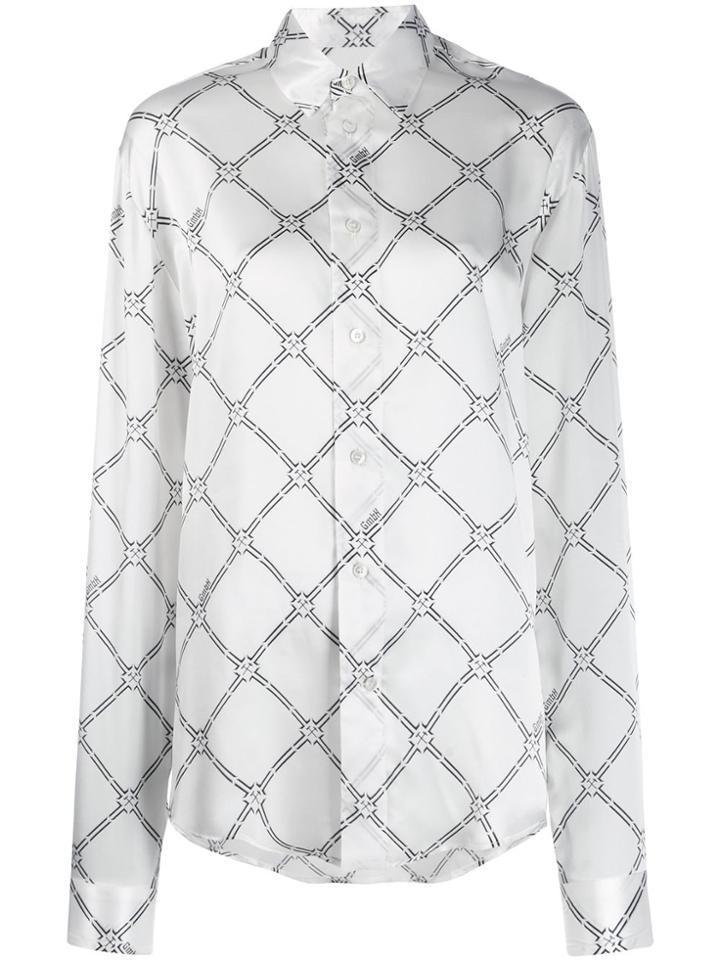 Gmbh Geometric Digital-print Silk Shirt - White