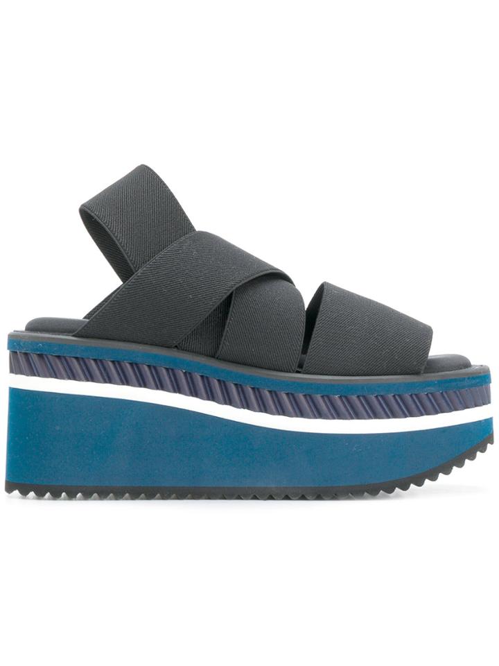 Robert Clergerie Strappy Platform Wedge Sandals - Black