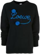 Loewe Embroidered Logo Pompons Jumper - Black