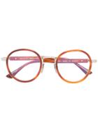 Gucci Eyewear Wide Bridge Round Glasses - Brown