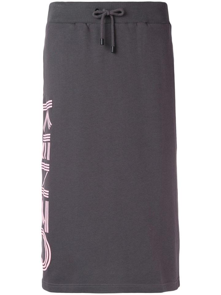 Kenzo Logo Pencil Skirt - Grey