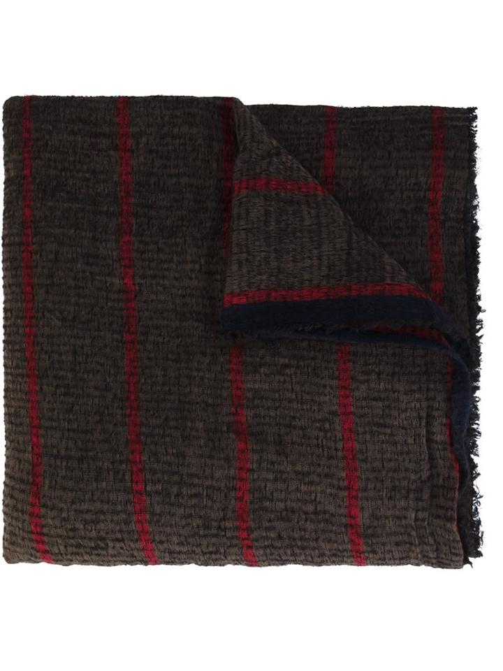 Uma Wang Striped Scarf, Men's, Red, Cotton/polyamide/wool/alpaca