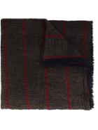Uma Wang Striped Scarf, Men's, Red, Cotton/polyamide/wool/alpaca