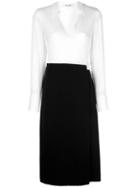 Diane Von Furstenberg Two Tone Shirt Dress - White