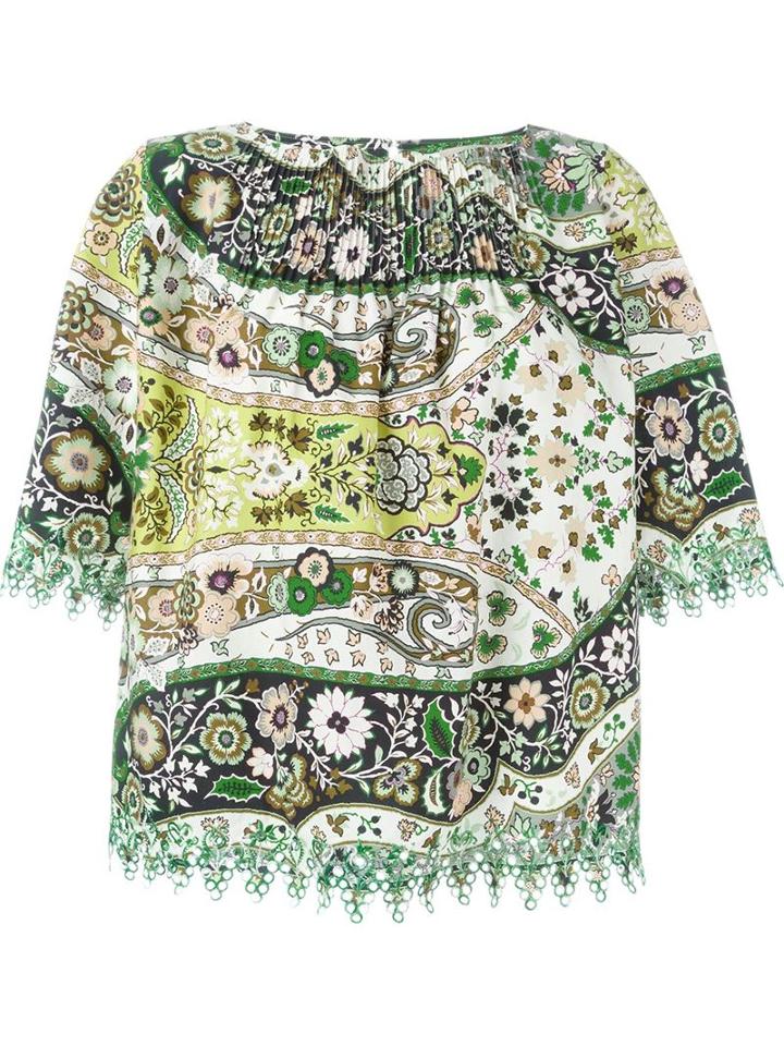 Etro Embroidered Trim Floral Blouse