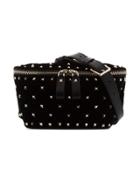 Valentino Black Rockstud Spike Velvet Belt Bag