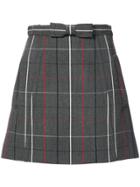 Miu Miu Check Bow Mini Skirt - Grey