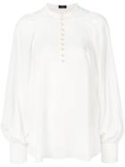 Joseph - Gathered Sleeve Tunic Blouse - Women - Silk - 40, White, Silk