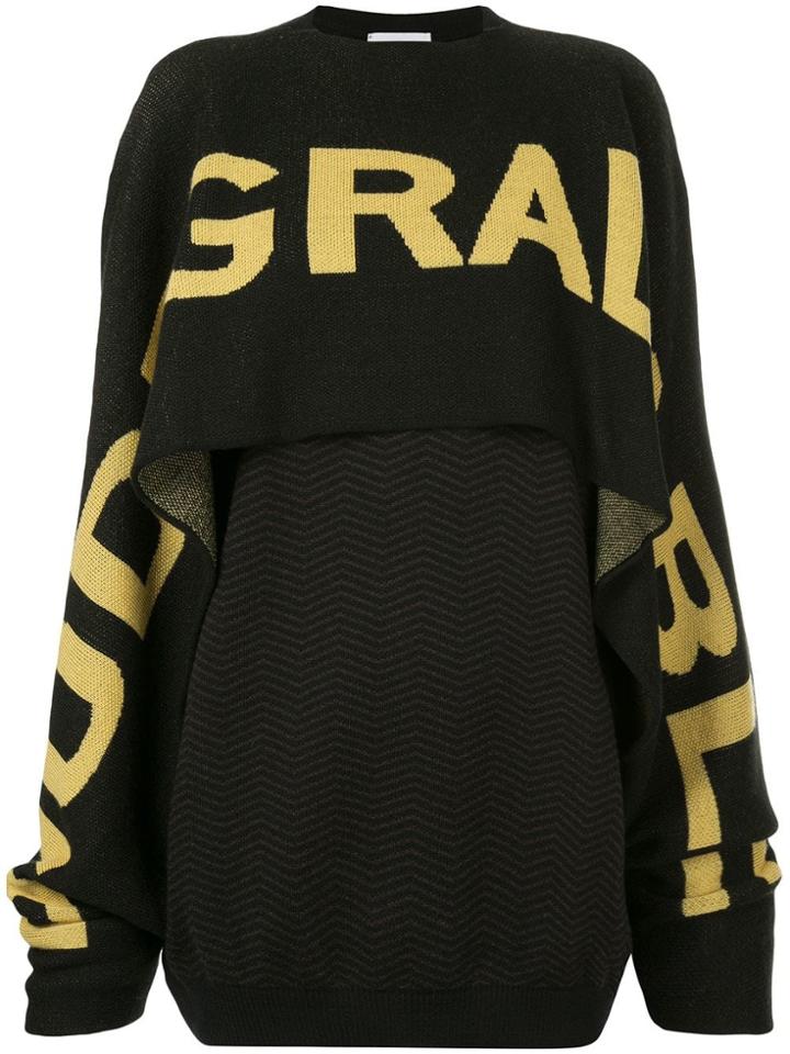 Strateas Carlucci Twin Scarf Knit Sweater - Black