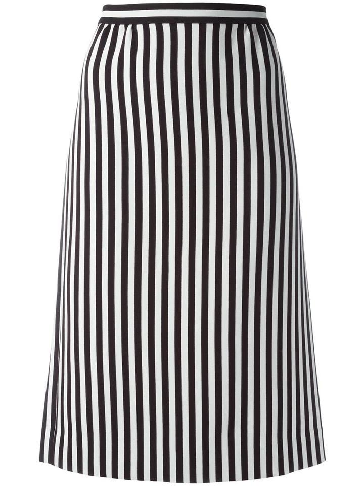 Marc Jacobs Monochrome Striped A-line Skirt, Women's, Size: 2, Black, Triacetate/polyester
