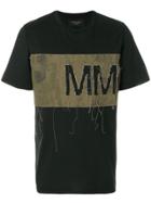 Mr & Mrs Italy Distressed Logo Panel T-shirt - Black