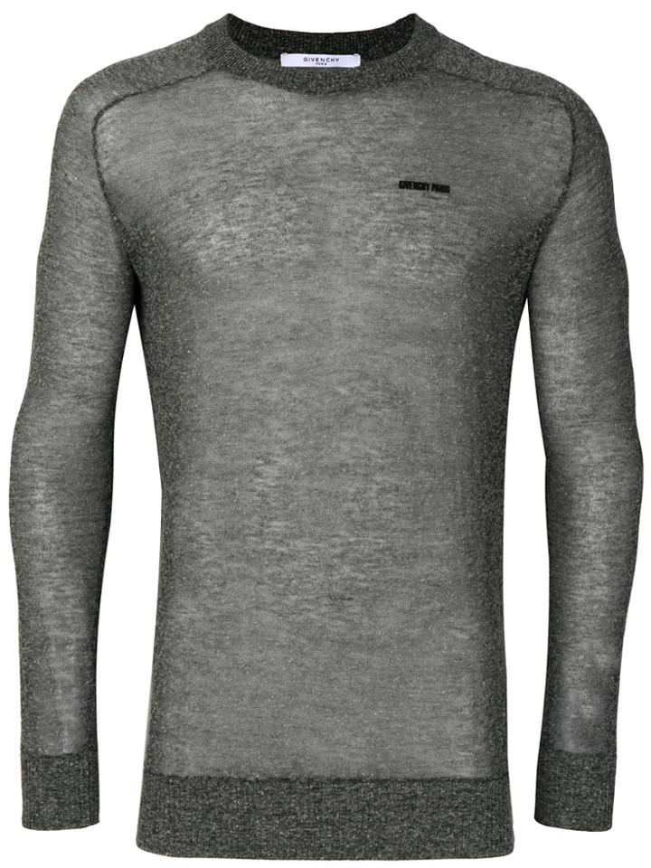 Givenchy Devoré Semi-sheer Jumper - Grey