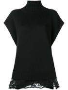 Ermanno Scervino Lace Trim Turtleneck Tabard - Black