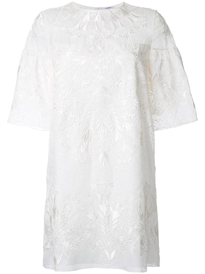 Vilshenko Embroidered Detail Mini Dress, Women's, Size: 8, White, Silk