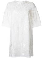 Vilshenko Embroidered Detail Mini Dress, Women's, Size: 8, White, Silk