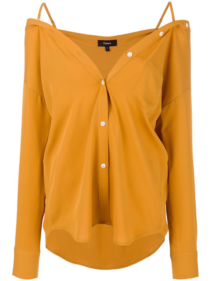 Theory Cold Shoulder Shirt - Yellow & Orange