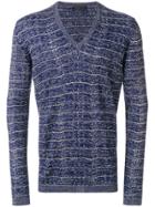 Prada Micro Striped Sweater - Blue