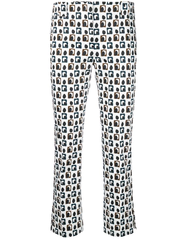 Incotex Patterned Cropped Trousers - White