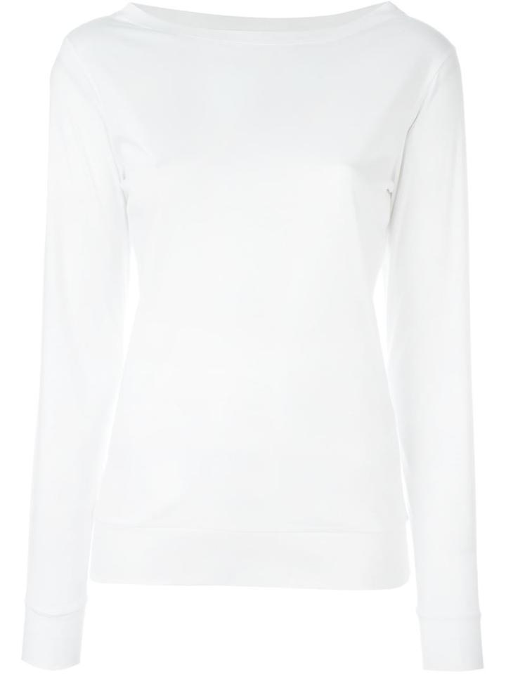 Eleventy Boat Neck T-shirt, Women's, Size: Small, White, Cotton