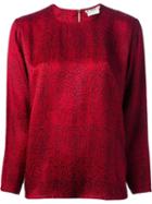Yves Saint Laurent Vintage Graphic Pattern Blouse, Women's, Size: 38, Red