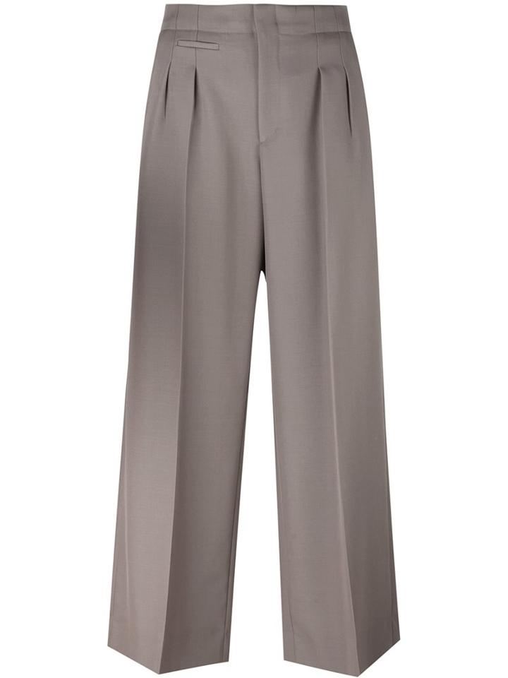 Maison Margiela Cropped Tailored Trousers, Women's, Size: 42, Nude/neutrals, Cotton/virgin Wool