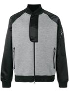 Ea7 Emporio Armani Jersey Appliqué Bomber Jacket - Grey