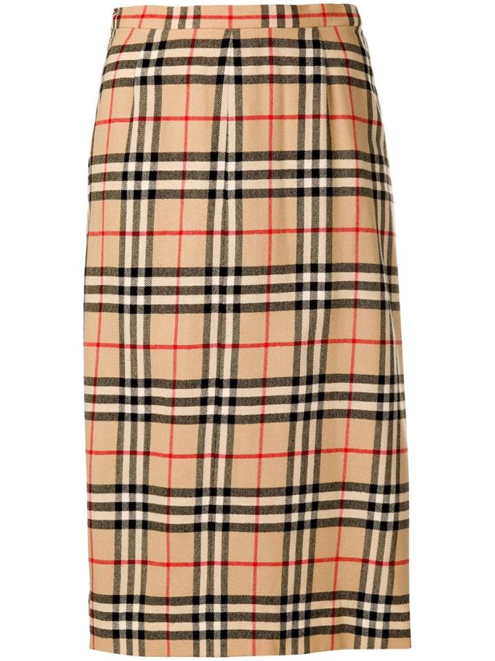 Burberry Vintage House Check A-line Skirt - Neutrals