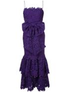 Bambah Lace Double Ruffle Dress - Purple