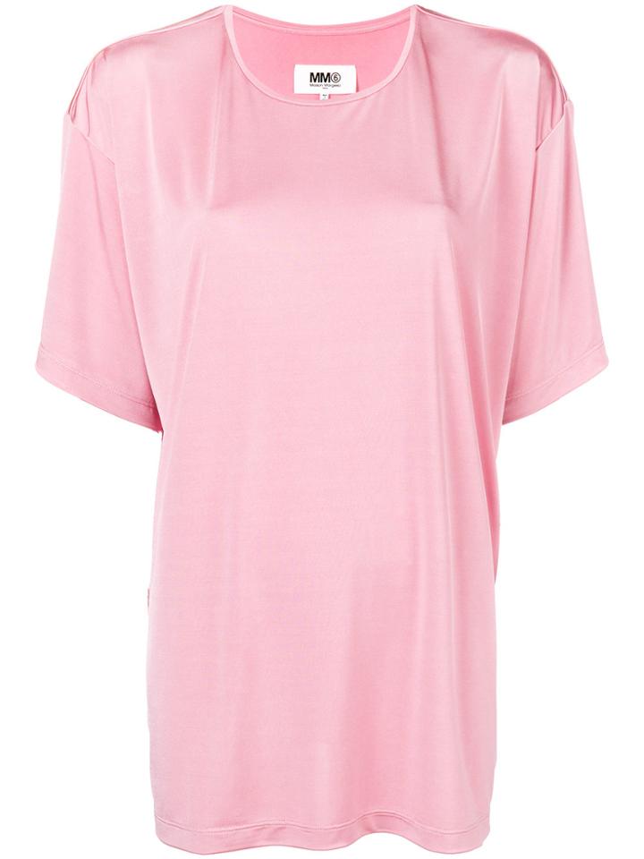 Mm6 Maison Margiela Oversized Crew Neck T-shirt - Pink & Purple
