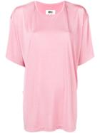 Mm6 Maison Margiela Oversized Crew Neck T-shirt - Pink & Purple