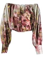 L'autre Chose Abstract-print Balloon Sleeve Blouse - Neutrals
