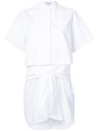 Derek Lam 10 Crosby Knot Detail Shirt Dress, Women's, Size: 0, White, Cotton