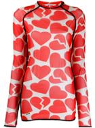 Msgm Broken Heart Print Long-sleeve Top - Orange