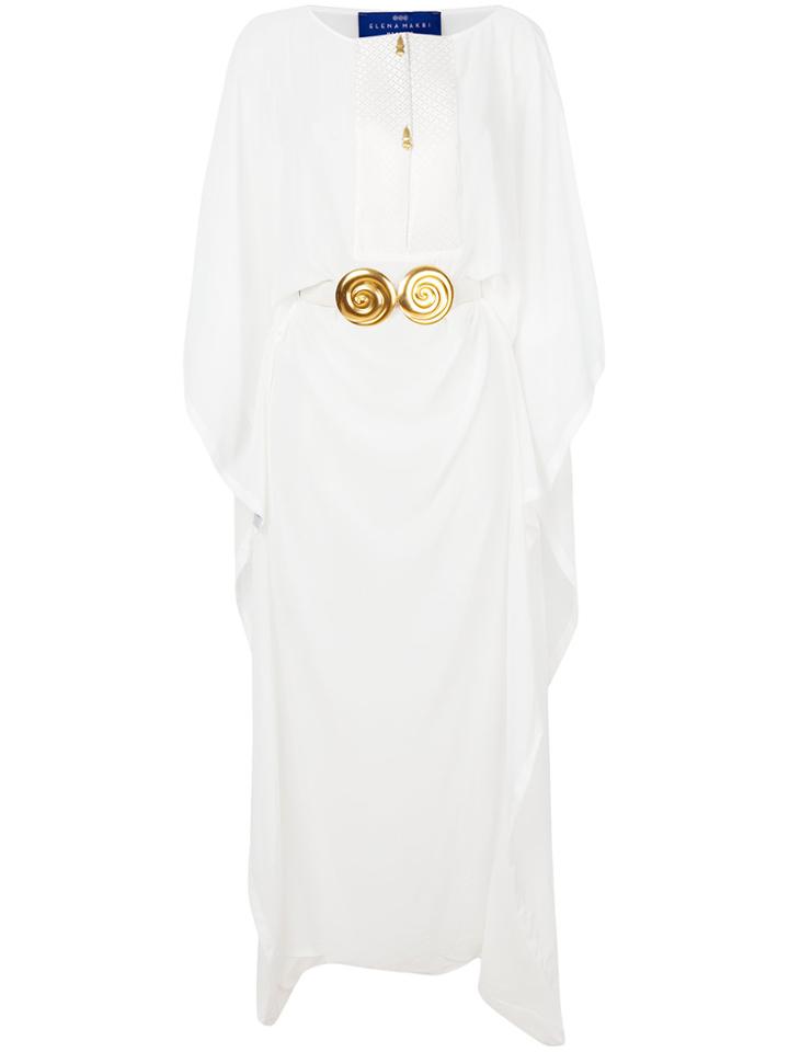 Elena Makri Buckle Accent Tunic Dress - White