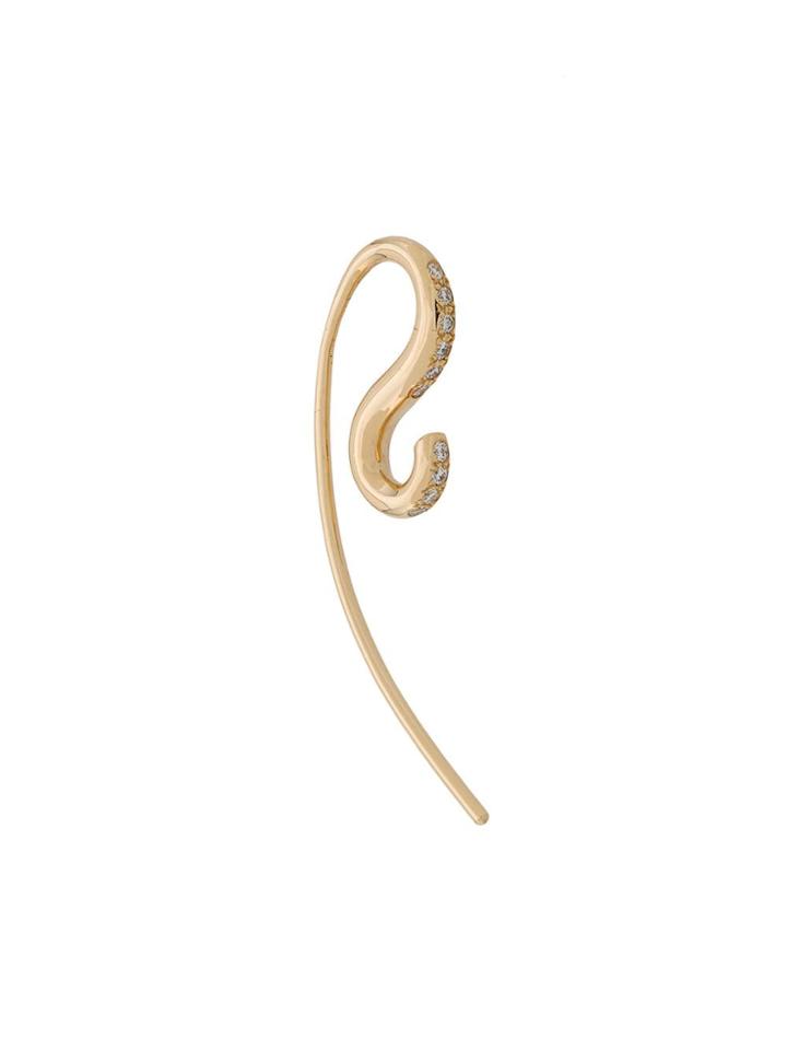 Charlotte Chesnais 18kt Gold Petit Hook Diamond Earring