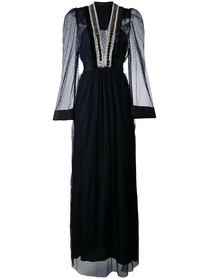 Amen - Plunging V-neck Dress - Women - Silk/polyamide/glass - 42, Blue, Silk/polyamide/glass