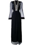 Amen - Plunging V-neck Dress - Women - Silk/polyamide/glass - 42, Blue, Silk/polyamide/glass