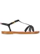 Thom Browne Grosgrain Ankle Strap Sandal - Black