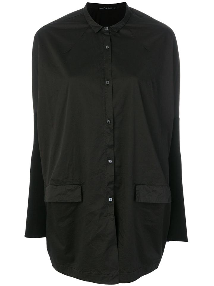 Transit Contrast Sleeve Shirt - Black